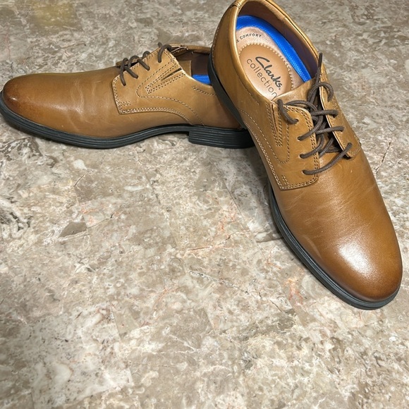 Clark’s WHIDDON PLAIN, men shoes, Oxford,leather,dark tan ,8W,comfort, office - Picture 4 of 15